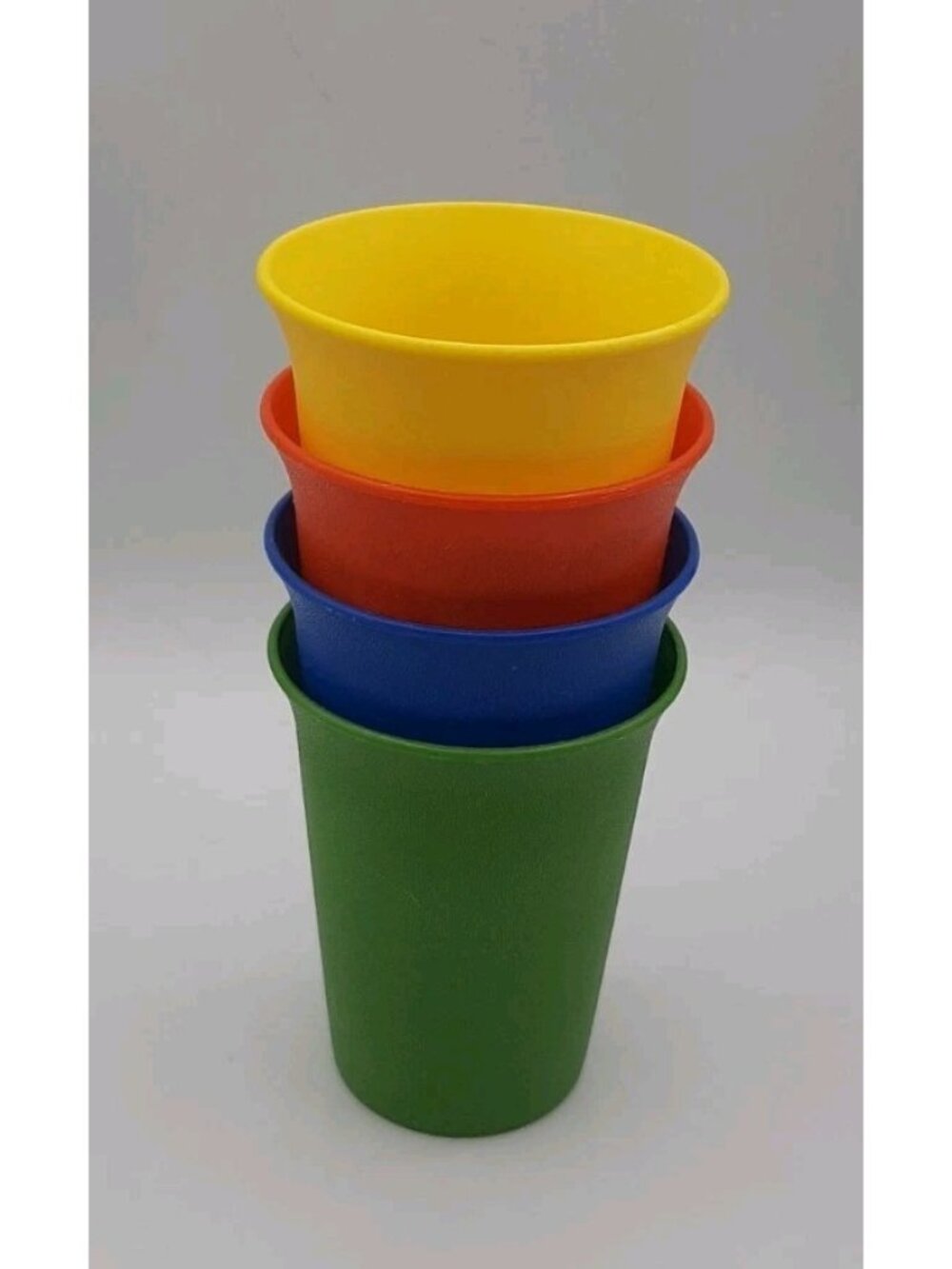 Tupperware Kids Bell Cups Tumblers Juice Primary Colors Cups Set of 4 Vintage